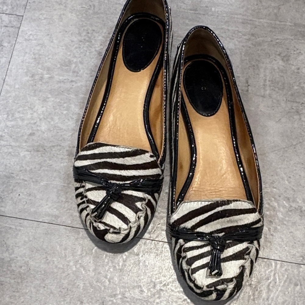 Kate Spade Black and White Zebra Flats